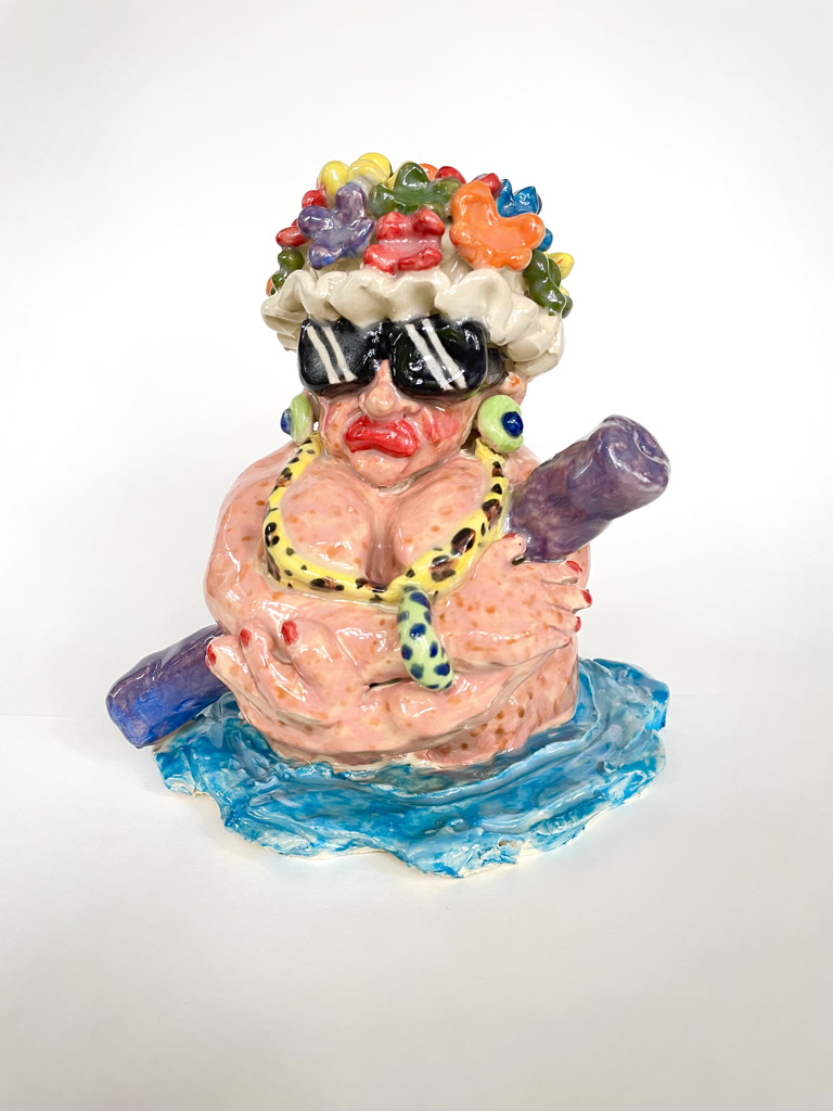 Sculpture of a woman in a bathing suit